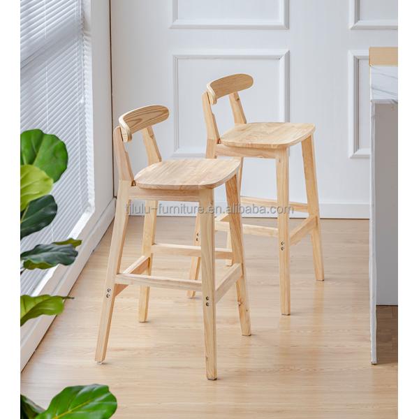 Vintage Style High Chair Bar Stool with Solid Wood Material  LL-C34