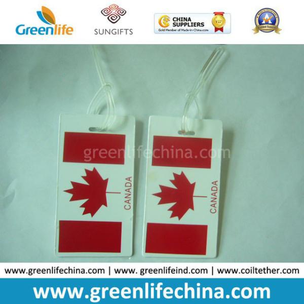 Classic White Logo Imprinted Hard PVC Promotional Name Tag& Loop