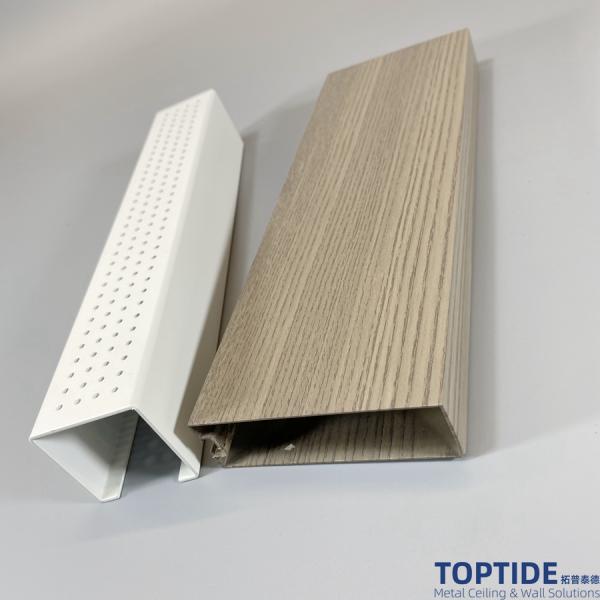 30x160 Metallic Pressed Stamped Metal Baffle Panels Customized Wooden Fall Ceiling Plank Designs For Walls And Ceilings