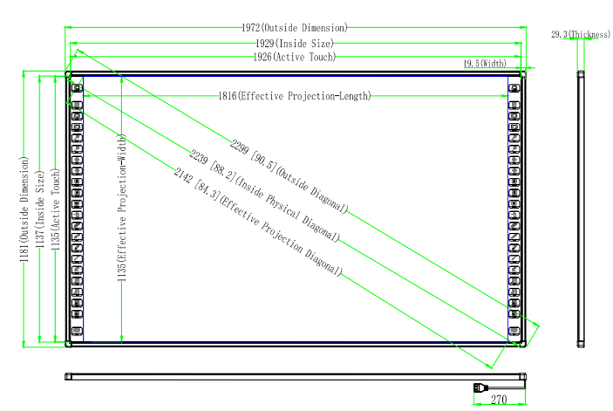 Superficie de cerámica de la interfaz USB interactiva infrarroja de Whiteboard de 90 pulgadas
