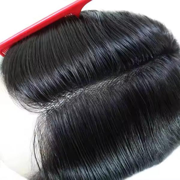 Thin Skin human Hair Toupee Wig , Alopecia Wigs, or Medical wig with 100% RAW human Hair 14 inch 130% density Full Head Hair Wig for Men and women