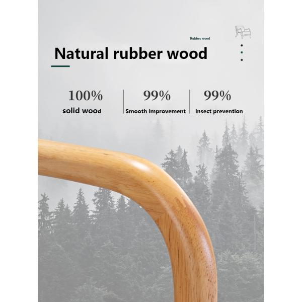 Home Office Natural Rubber Wood Fabric Sofa Set Furniture Combination for Small Family