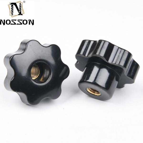 Custom M5 M6 M8 M10 M12 Plum Bakelite Hand Tighten Thread Star Nuts Handle with Metric Measurement System and BS Standard
