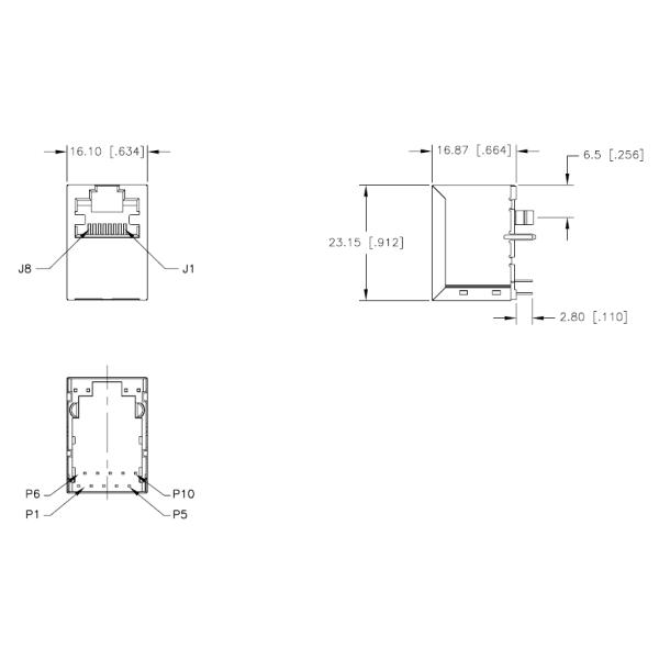 Straight RJ45 Modular Jack JD3-0001NL 1000Base - T 1 X 1 Single Port