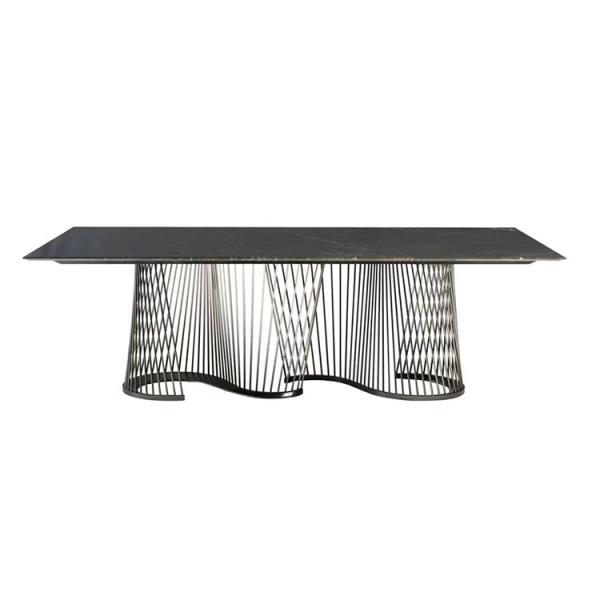 Custom Nordic Square Modern Marble Black Dining Table for Your Apartment