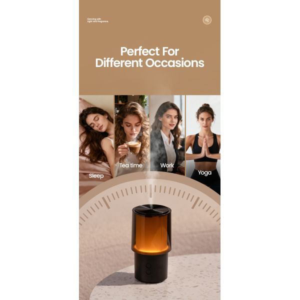 Intelligent Aromatherapy Humidifier (6-in-1/Tri Color Light/Silent) 140ml Large Capacity Desktop Light Gift Perfect