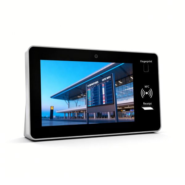 Custom MJK 21.5 Inch Self Service Wall Mount Payment Kiosk 3 Inch Printer QR Code Reader Fingerprint Scanner SDK Enabled Facial