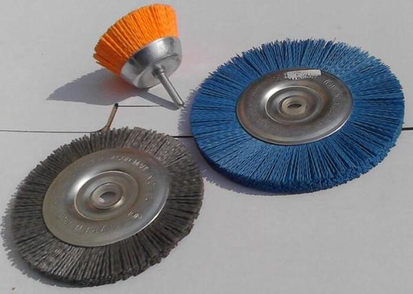 0.8 Mm Bristle Dia Abrasive Wheel Brush / Nylon Sanding Brush For Light Deburring