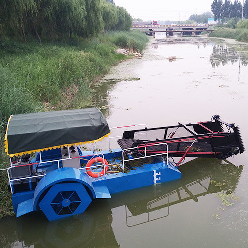 Full Automatic Aquatic Water Hyacinth Harvester Lake Weed Skimmer Eco Harvester