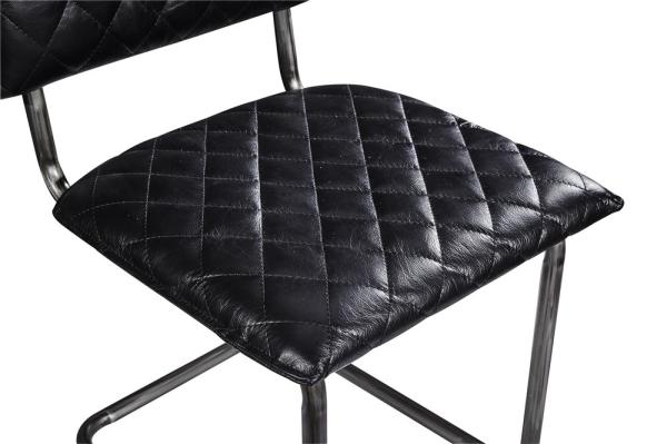 Comfortable High Back Leather Dining Chairs , Black Leather Kitchen Chairs