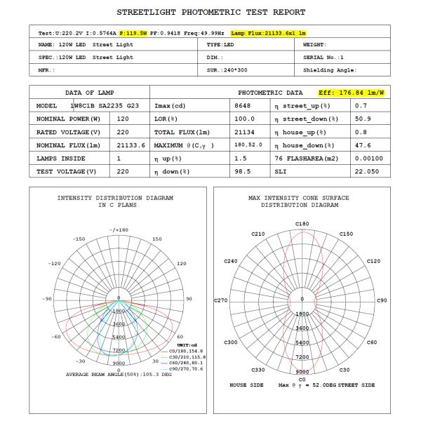 120W / 160W / 200W Outdoor Led Street Light Aluminum material Housing IP66
