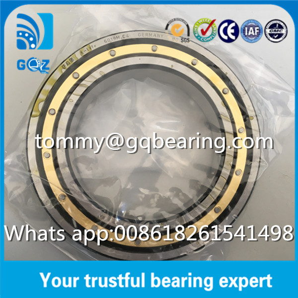 C4 Clearance Brass Cage Automotive Bearings , FAG 6019-M-C4 Deep Groove Ball Bearing