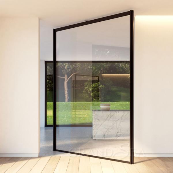 Modern Large Front Commercial Main Entrance Pivot Door Interior Low-E Glass Single Exterior Entry Aluminium Glass Pivot Doors