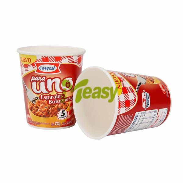 Customized Disposable Paper Noodle Soup Food Cups with Glass Paper Fan 12 16 26oz Coffee Cup