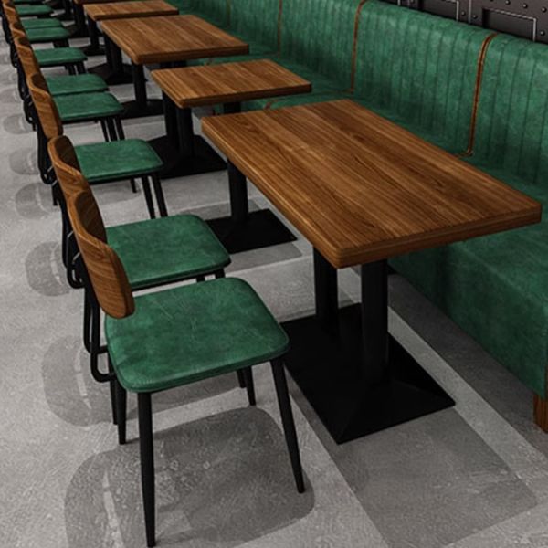 Modern Industrial Style Coffee Pizza Shop Pub bar Restaurant Wood Booth Sofa and Table Chairs Combination Furniture