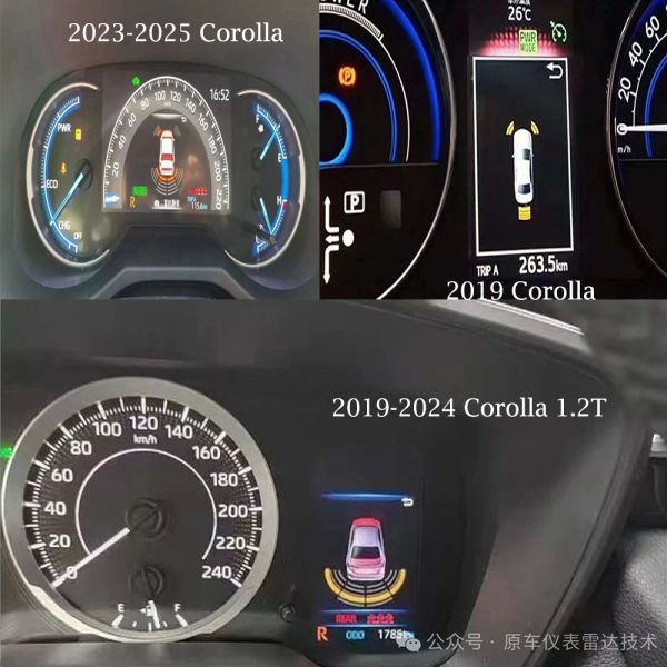 Delicated Low Level Upgrade High Level Toyota Corolla Front 4 and Rear 4 Parking Reverse Sensor System