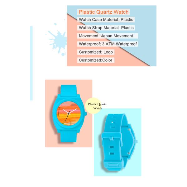Durable Plastic Back Watches , Fashion Minimalist Student Wrist Watch