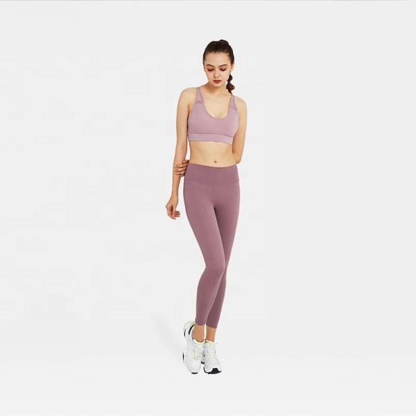 Antibacterial Seamless Fitness Sportswear High Waist Yoga Pants And Bra