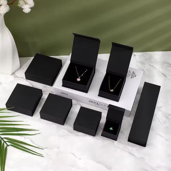 Customized Jewelry Paper Box Book Shape Magnetic Closure Jewelry Box