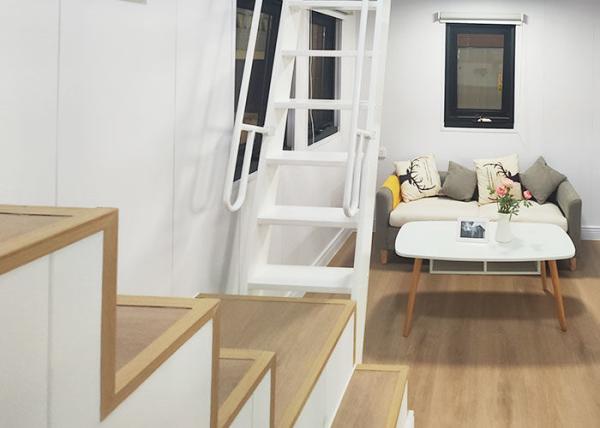 Casa pequena de luxo 2 quartos 1 banheiro Casa pré-fabricada com painéis solares