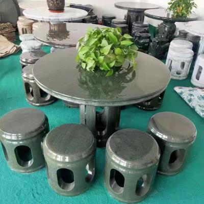 Chinese Style Natural Granite Stone Outdoor Garden Stone Table Round Shape