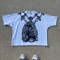 Street Wear Design Graphique 300Gsm Homme T-shirt découpé surdimensionné