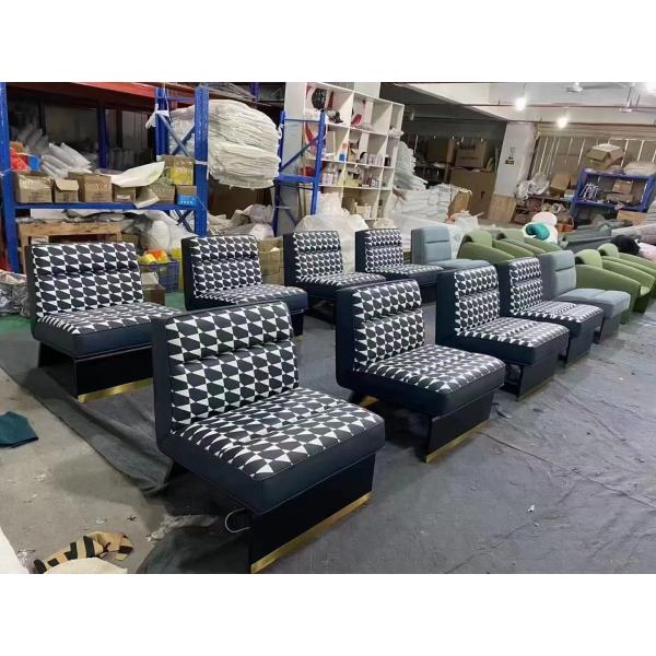 Black White Texture Custom Sofa Bed With Metal Leisure Chair