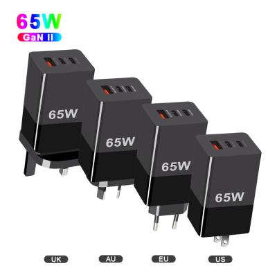 Chargeur rapide USB-C GaN 65W avec PPS et trois ports