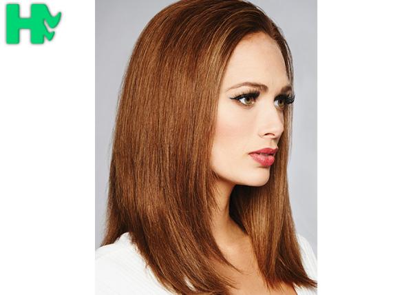 Popular Brown Color Synthetic Front Lace Wigs High Temperature Fiber Straight Hair Wig