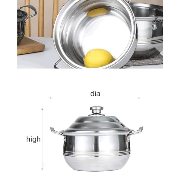 Cookware размера фабрики оптовый различный установил нержавеющую сталь 5PCS изготовленных на заказ баков оптовую варя набор бака