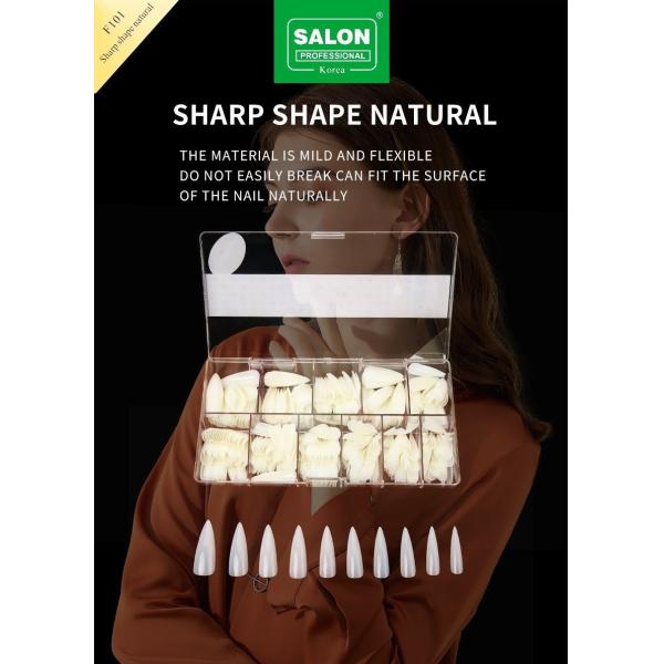 500PCS Soft Gel Nail Tips Natural Acrylic Nails Sharp Shaped False Nail Tips for Nail Art DIY 12 Sizes