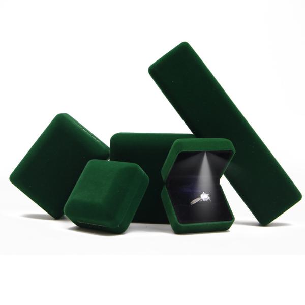 Jewelry Boxes Material LED Velvet for Customized Size Hanhong Logo Embossed Ring Gift