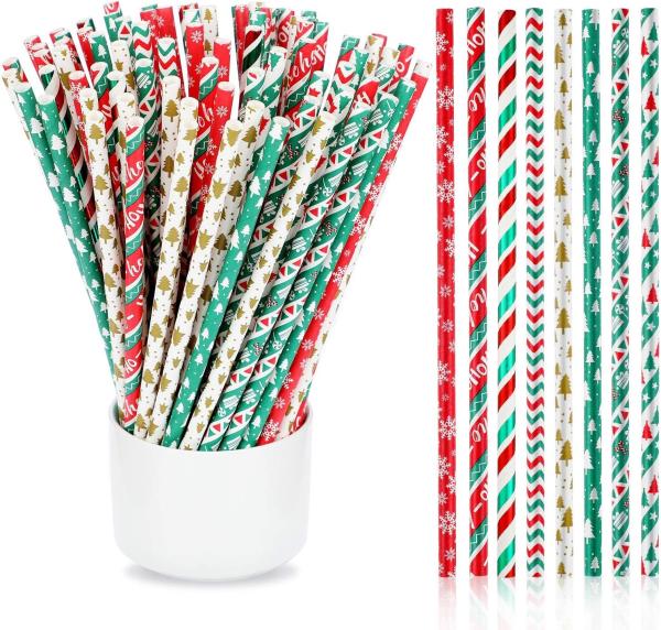 7.75 SGS Biodegradable Striped Straws