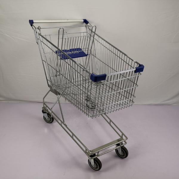 Regular 125L Supermarket Shopping Trolley Zinc 4 Wheel Shopping Trolley CE