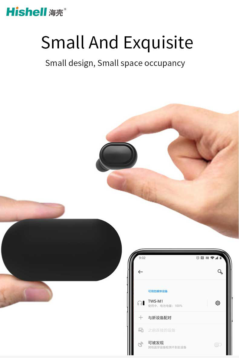 На открытом воздухе HiFi истинный невидимый дизайн Bluetooth Earbuds M1 350mAh эргономический