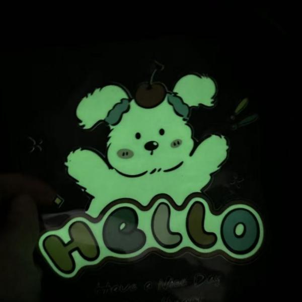 Heat Transfer Glowing Logo At Night For Clothing Customized