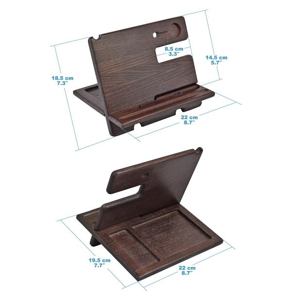 Laser Engraved Wooden Lazy Holder Custom Cell Phone Stand with Phonestand and Pen Slot
