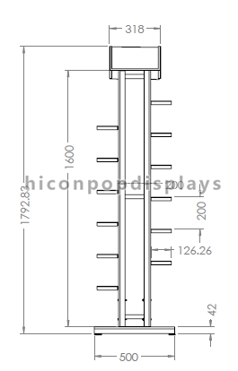 Shoes Metal Display Racks And Stands Double Sided With 6 Layers
