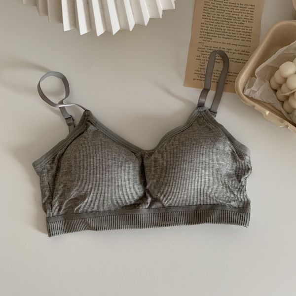 New Style Women Wholesale Pure Cotton Ribbed Bra Thin Slim Girl Special Cotton Bra Low Minimum Order Quantity Wholesale