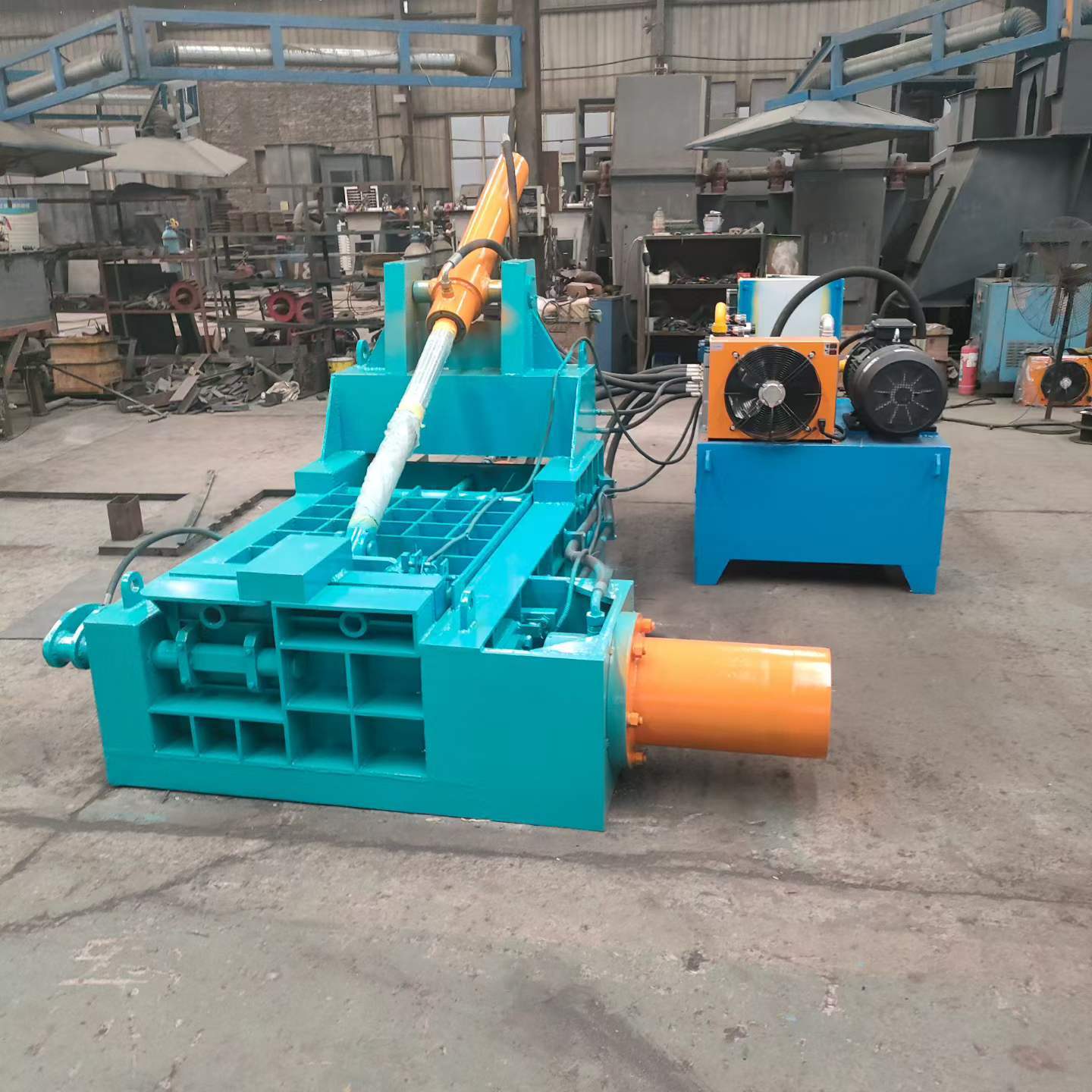 PLC Control Touch Screen Recycling Baler Machine Steel Frame 3PH380V