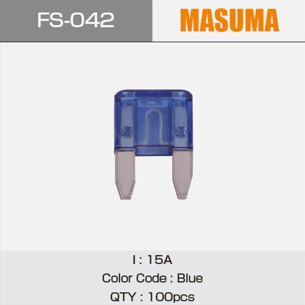 FS-042 15A Blue 100 pcs MASUMA Car Accessories Fuse Kits 09481-15501 18790-05262 18980-04816 24319-C9915