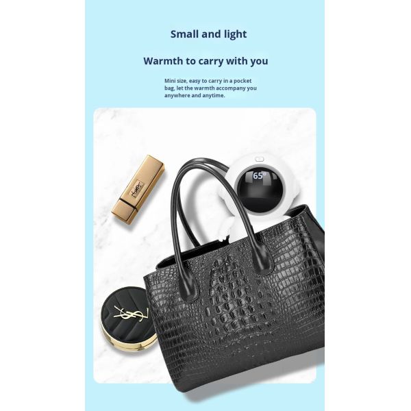 USB Rechargeable Hand Warmer with Digital Display and Overheat Protection for Household Use