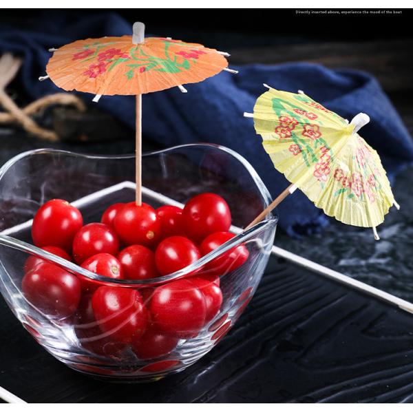 Одноразовые фруктовые колючки Бамбуковый зонтик длина 14 см розовый синий