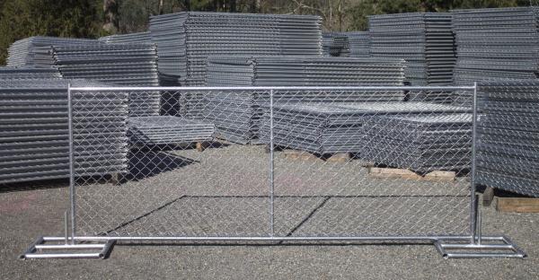 8'x12' temporary chain link fence panels diameter wire 11.5ga chain link mesh 2 x 2 tube 35mm wall thick 1.60mm