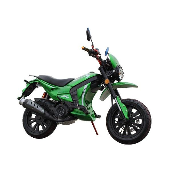 Green Color Body Gas Dirt Bikes High Speed With Front Disc Rear Drum