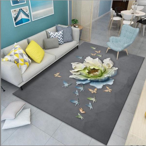 Beautiful Flowers Lotus Chrysanthemum Living Room Floor Carpet With Special Style