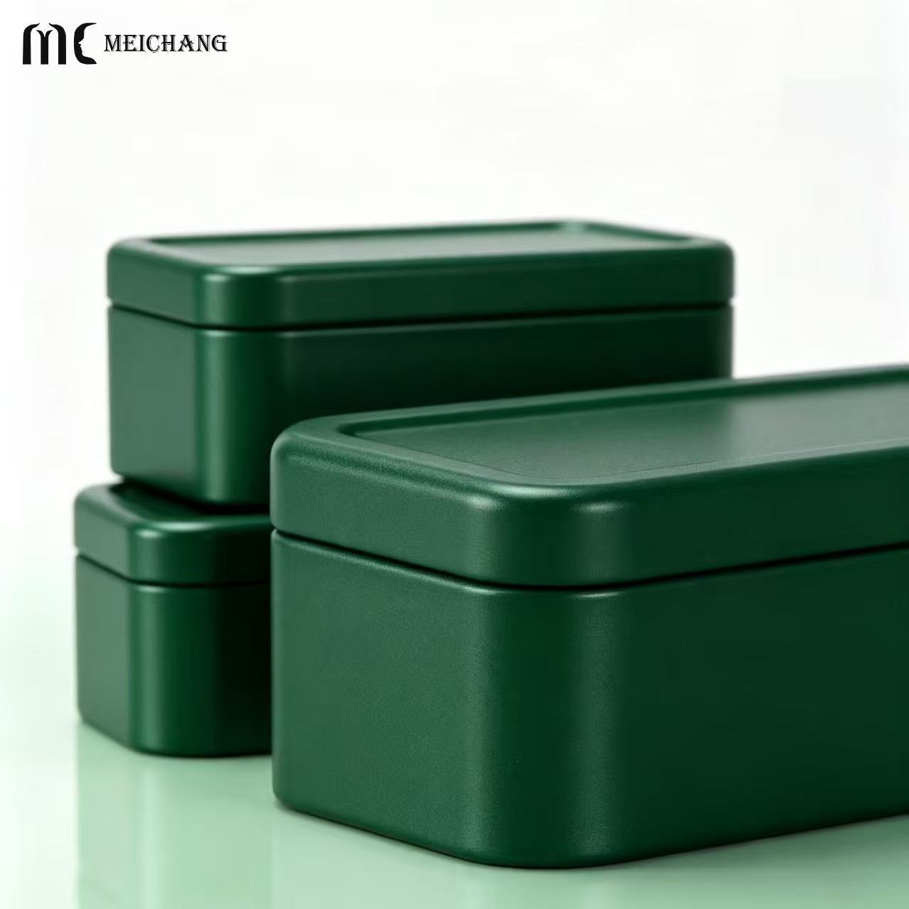 Rectangular Matte Tin Box with Separate Lid, Rounded Corners and Custom Logo Options (MC-810）