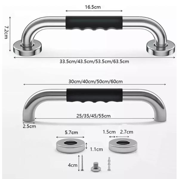 Bathroom Anti Slip Grab Rails , Shower Safety Handles For Seniors Elderly