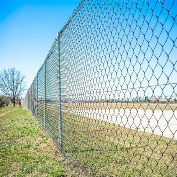 Safety Black Metal Chain Link Mesh Fence PVC Coated Chain Link Fence Panel