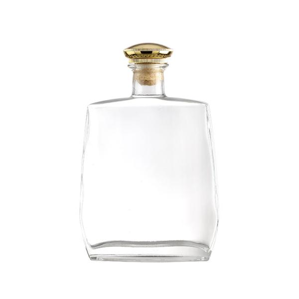 Custom Luxury Wine Whisky Vodka Tequila Square Glass Bottle with Hot Stamping and Cork